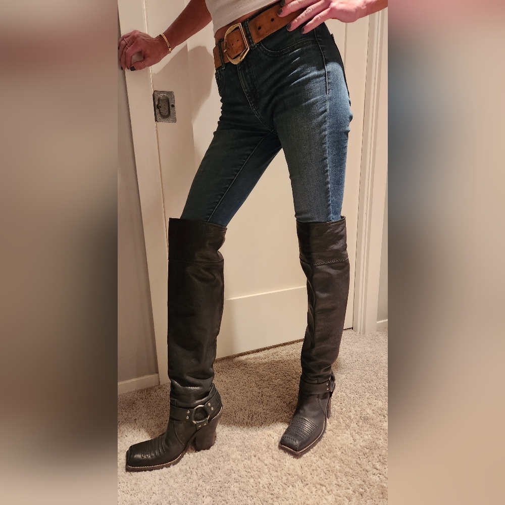 Dior vintage rare leather cowboy harness boots  Euro 39
